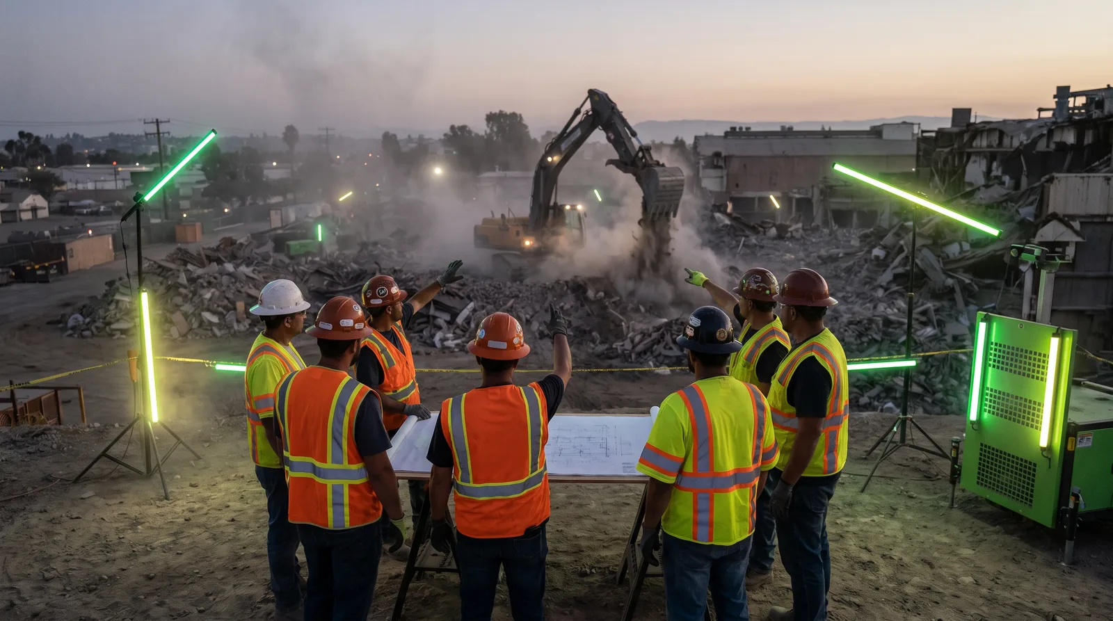 Das INDUSTRUCT-Team im Einsatz auf einer Baustelle